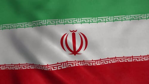 Realistic Waving Flag of Iran Seamless Loop