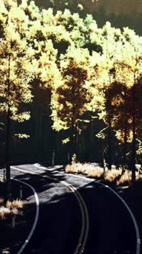 Highway in Mountains in Autumn Day in Italy