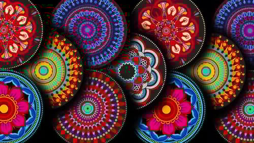 Colorful Decorative Mandala Patterns Seamless Loop Background