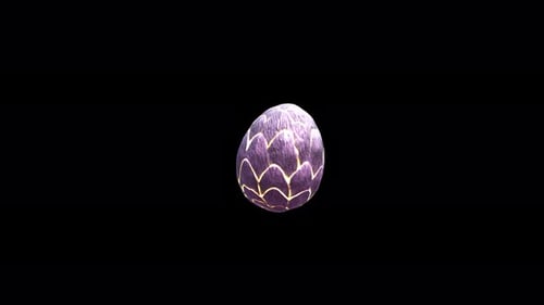 Rotating Glowing Fantasy Egg with Textured Scales