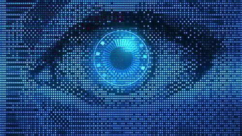 Digital Eye Scan Animation – Futuristic Biometric Security Technology Background Loop