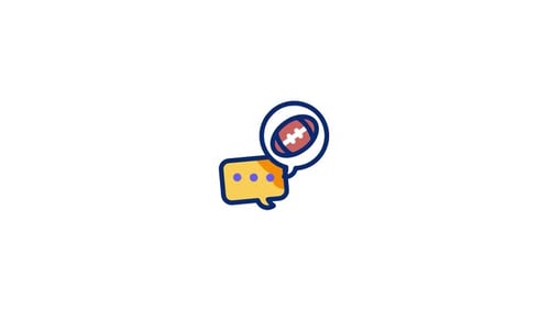 Animated Football Chat Bubble Message Icon
