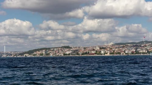 Bosphorus in Istanbul, cargo and trade route for ships, international cargo transportation