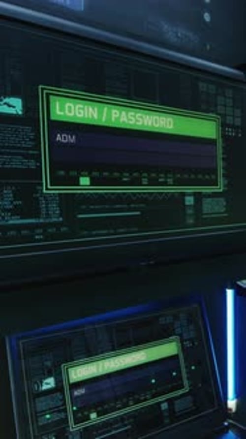 Écran de connexion informatique dans un centre de données moderne