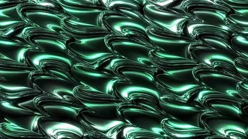 Metalic Liquid Waves Green 4K