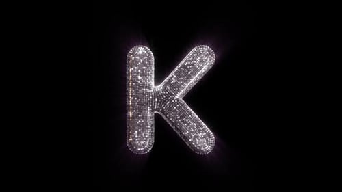 K Letter with Disco Ball aesthetics On Alpha Loop
