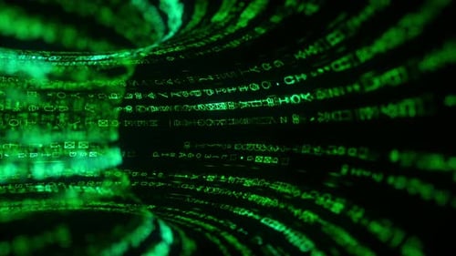 Matrix Like Futuristic Data Tunnel Infinite 4K