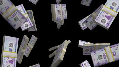 Money Falling Animation Fifty Dirhams