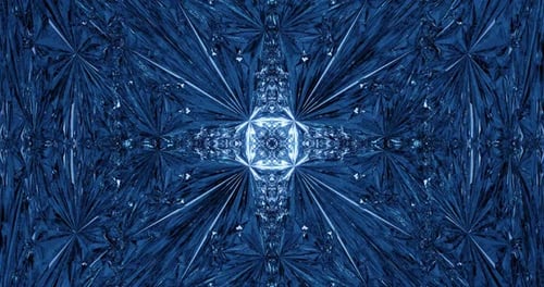 Abstract Blue Geometric Crystal Light Pattern Loop