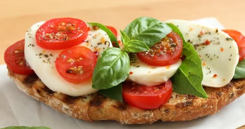 Bruschetta with Tomatoes, Mozzarella, and Basil