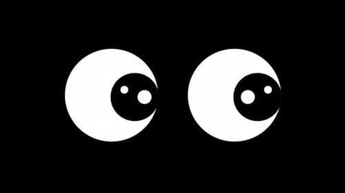 Animated Flat Design Cartoon Eyes Looking Around
