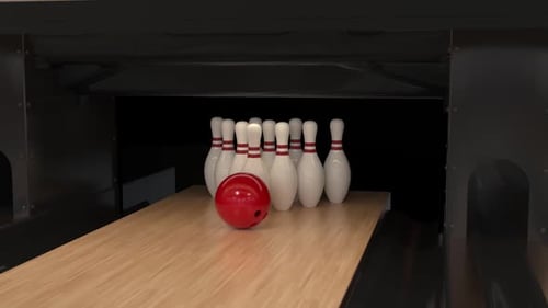 Bowling Ball Approaching Pins on Lane