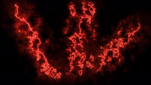 Energetic Red Electric Fractal Abstract Background Animation