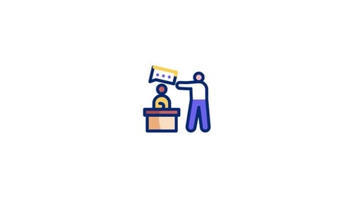 Animated Flat Design Icon of Business Communication