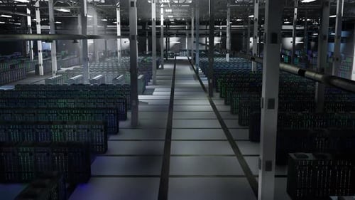 Hardware em um hub de servidor mal iluminado gerenciando recursos de computação para big data