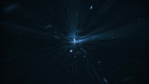 Futuristic Blue Light Tunnel Hyperspace Flythrough Loop