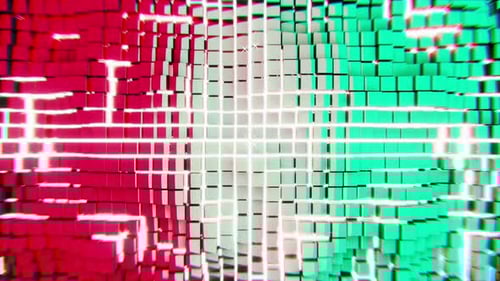 Waving Glowing Cubes Digital Grid Background