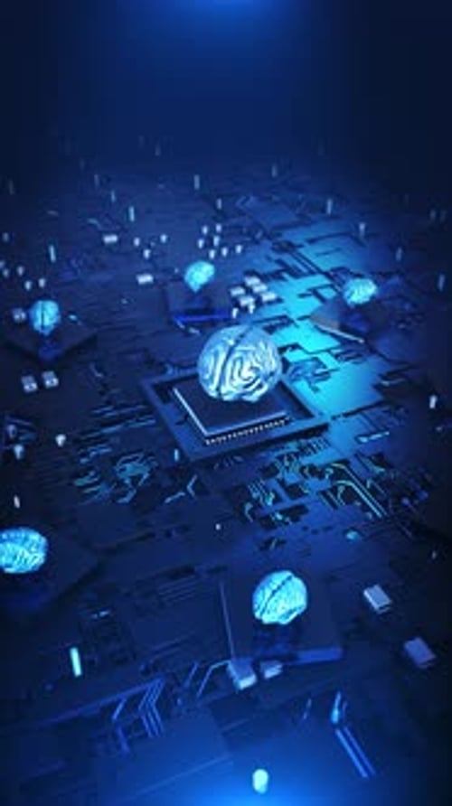 Künstliche Intelligenz Gehirnchip-Netzwerk Digitale Gehirne auf Mikrochips Neuronale Verarbeitung fortgeschritten