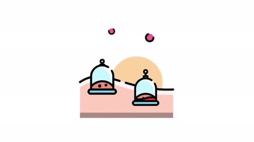 Animated Cupping Therapy Medical Icon Treatment