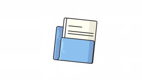 Animated Light Blue Folder With Document Icon
