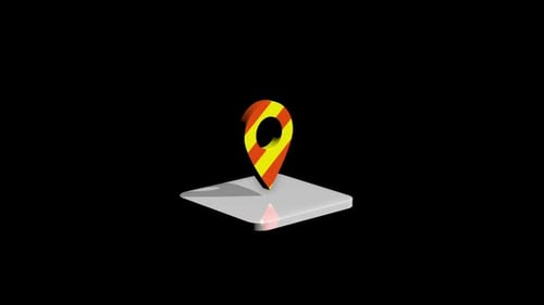 3D Animated Location Pin Drop Icon