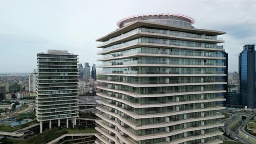 Istanbul Zorlu Center shopping and residential, top to the bottom close-up shot