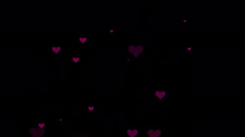 Animated Pink Hearts Floating Particle Overlay
