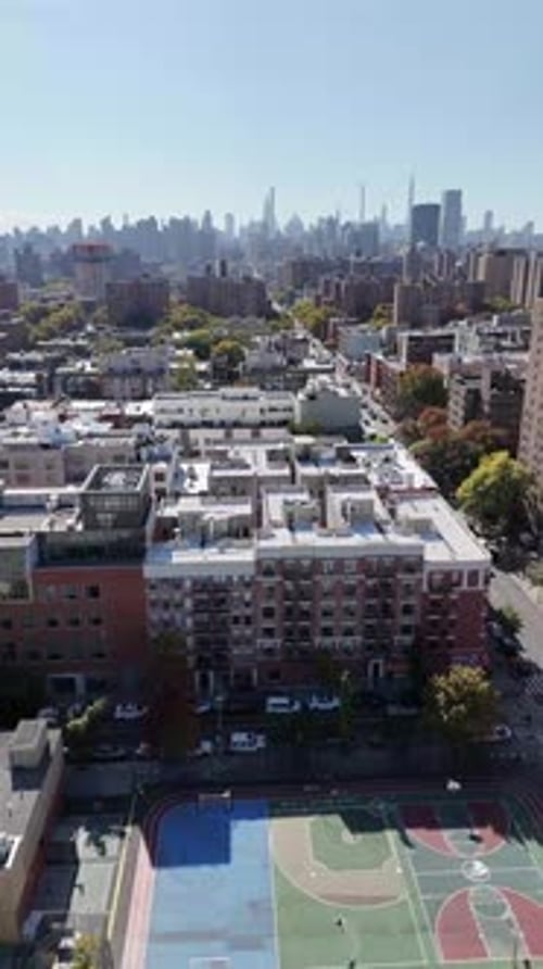 Vertical Drone Push-In of 7 Sylvan Court, East Harlem, NY