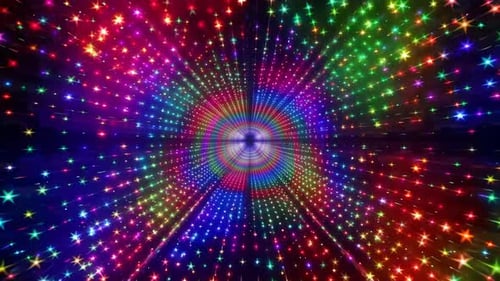 Bunter Sternentunnel-Hintergrund mit funkelndem Regenbogenlicht