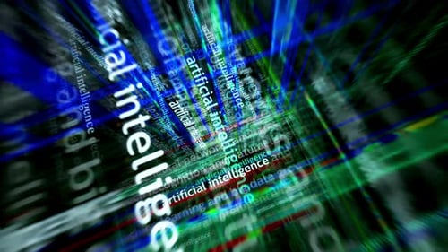 News titles media with Artificial intelligence seamless looped screens