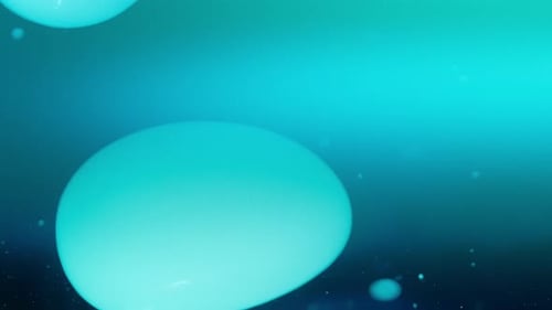 Abstract blue lava bubbles floating in liquid on a dark blue background