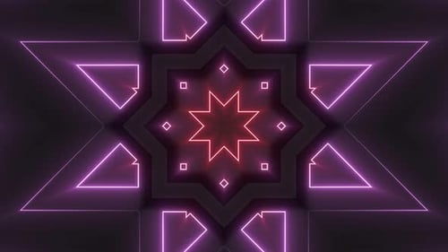 Dynamic Abstract Neon Kaleidoscope Loop Background