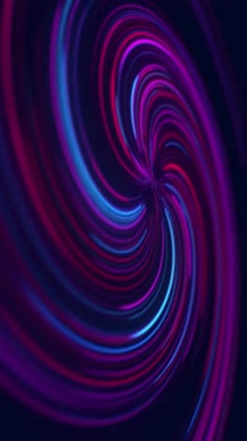 Abstract Neon Glowing Spiral Lines Vertical Background