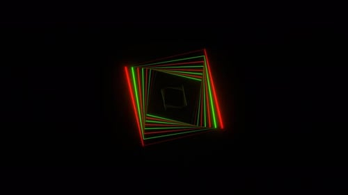 Green And Red Neon Beams Glowing Background Vj Loop In 4K