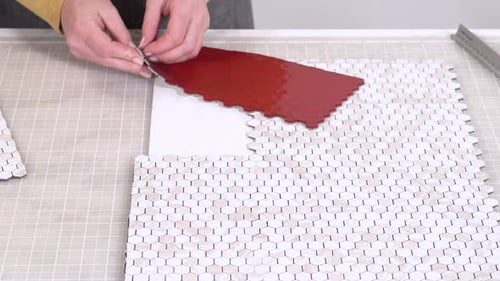 Preparing Hexagon Tile for Home Improvement Project