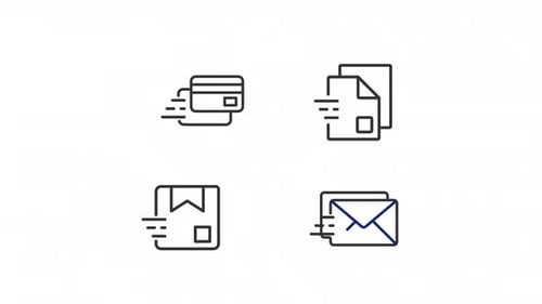 Animated Delivery Linear Icons Set