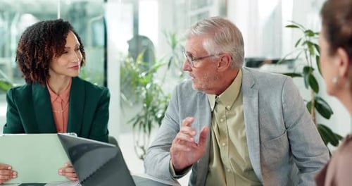 Business Meeting in Modern Bright Office