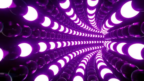 Sphärentunnel mit Neonlicht