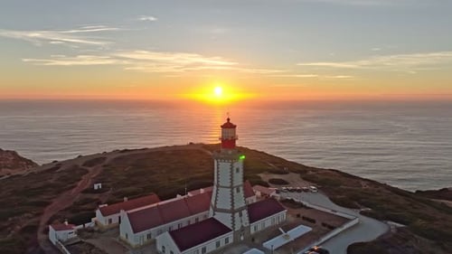 Lighthouse on Cabo Espichel Cape Espichel on Atlantic Ocean