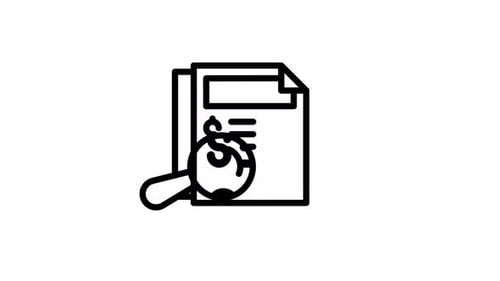 Flat Design Magnifying Glass Inspecting Financial Document