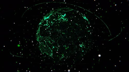 Futuristic Digital Earth Connecting Global Data Network