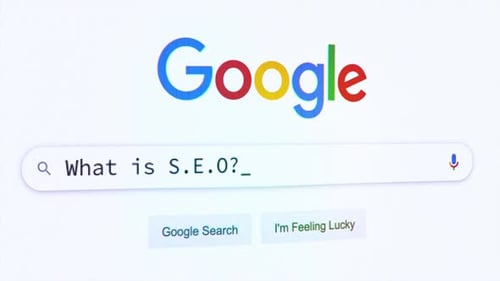 Google Search Bar Typing SEO Query Animation
