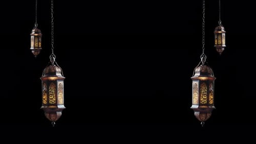 Ramadan Lantern With Alpha Channel Included Loop