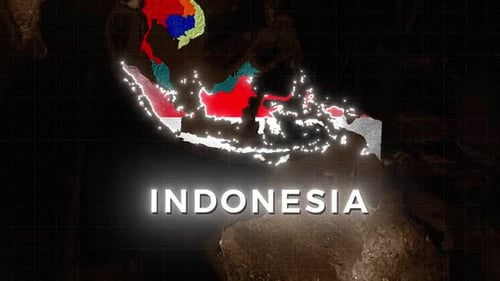 Indonesia Travel Map Reveal With Flag