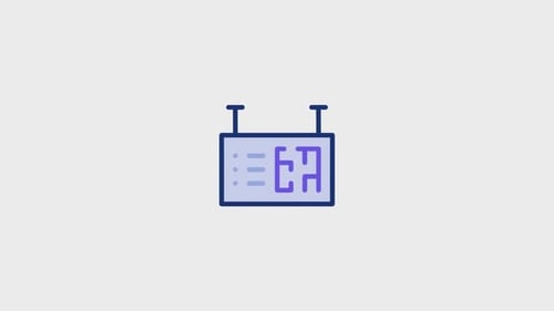 Animated Flat Design Information Board Icon