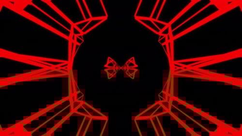 vj loop red color fractal explodes in the dark