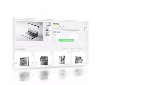 Technology products website animation. E-commerce and shopping sales webpage.