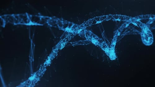 Animated Digital DNA Helix Structure Background Loop