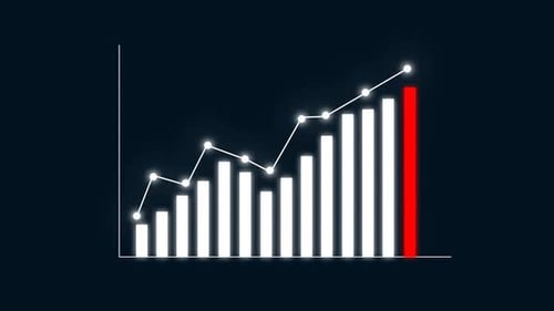 Animated Business Growth Chart with Line Graph and Data Bars