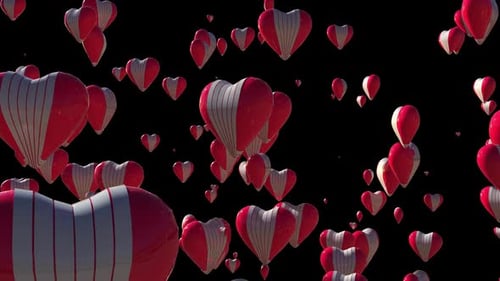 3d Love Hearts Alpha Channel